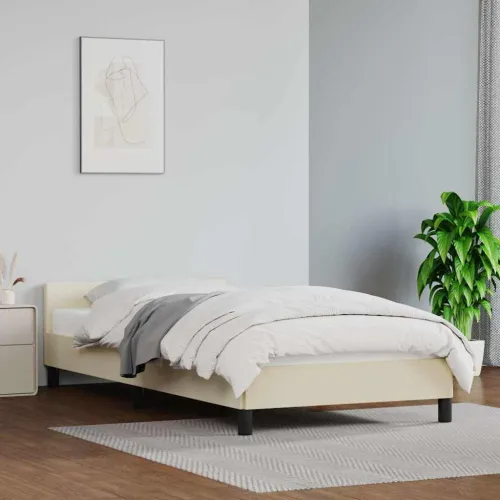 Okvir kreveta s uzglavljem bez madraca krem 90x190 cm - Krema 90 x 190 cm Cijena