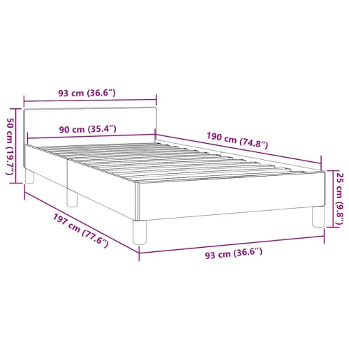 Okvir kreveta s uzglavljem bez madraca krem 90x190 cm - Krema 90 x 190 cm Cijena