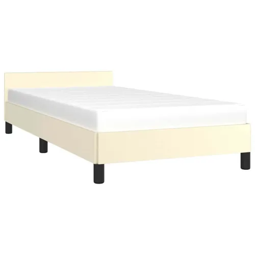 Okvir kreveta s uzglavljem bez madraca krem 90x190 cm - Krema 90 x 190 cm Cijena