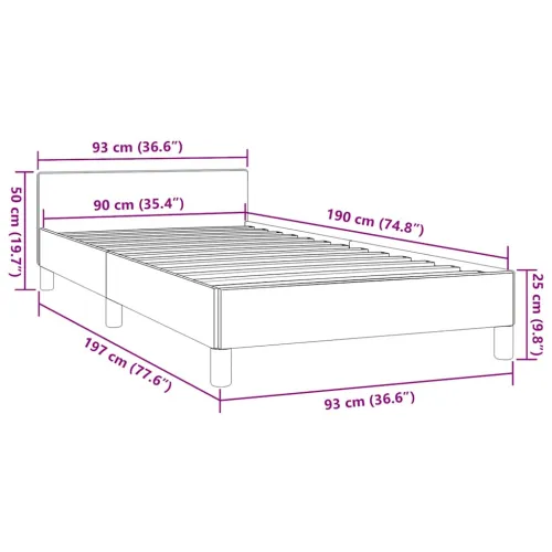 Okvir za krevet s uzglavljem bez madraca cappuccina 90x190 cm - Boja cappuccina 90 x 190 cm Cijena