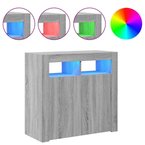 Komoda s LED svjetlima boja sivog hrasta sonome 80 x 35 x 75 cm - Sivi hrast sonoma 80 x 35 x 75 cm Cijena
