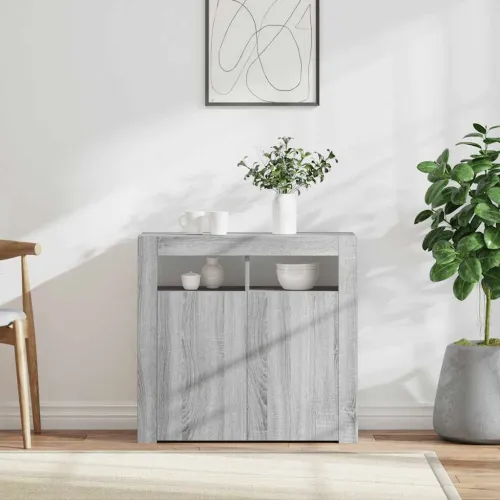 Komoda s LED svjetlima boja sivog hrasta sonome 80 x 35 x 75 cm - Sivi hrast sonoma 80 x 35 x 75 cm Cijena