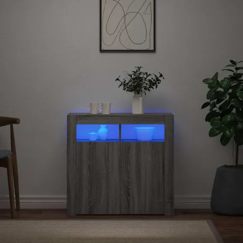Komoda s LED svjetlima boja sivog hrasta sonome 80 x 35 x 75 cm - Sivi hrast sonoma 80 x 35 x 75 cm Cijena