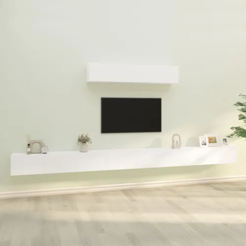 6-dijelni set TV ormarića bijeli od konstruiranog drva - Bijela 6 100 cm Cijena
