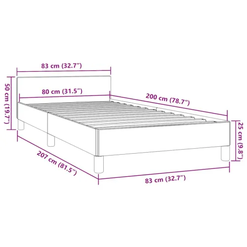Okvir za krevet s uzglavljem bez madraca krem 80x200 cm - Krema 80 x 200 cm Cijena