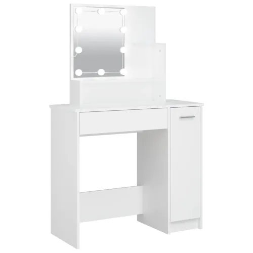 Toaletni stolić s LED svjetlima bijeli 86,5x35x136 cm - Bijela 1 Cijena
