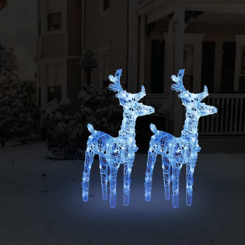 Božićni sobovi 2 kom plavi 80 LED žarulja akrilni - Plava 2 Cijena