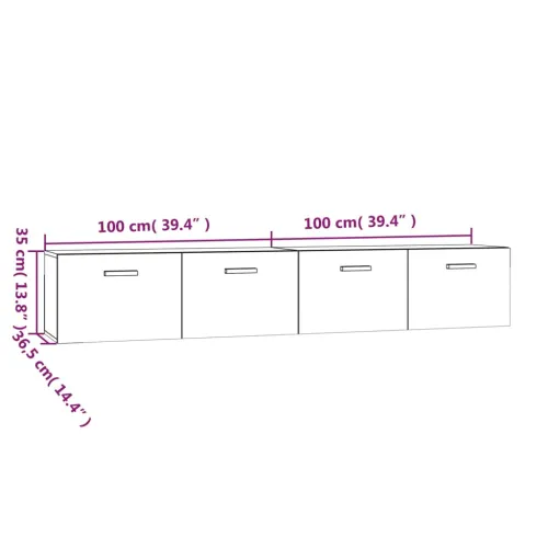 Zidni ormarići 2 kom boja hrasta 100x36,5x35 cm drveni - Dimljeni hrast 100 x 36.5 x 35 cm 1 1 Cijena