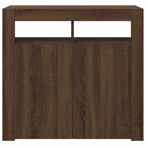 Komoda s LED svjetlima boja dimljenog hrasta 80 x 35 x 75 cm - Smeđi hrast 80 x 35 x 75 cm Cijena