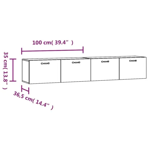 Zidni ormarići 2 kom boja siva betona 100x36,5x35 cm drveni - Beton siva 100 x 36.5 x 35 cm 1 1 Cijena