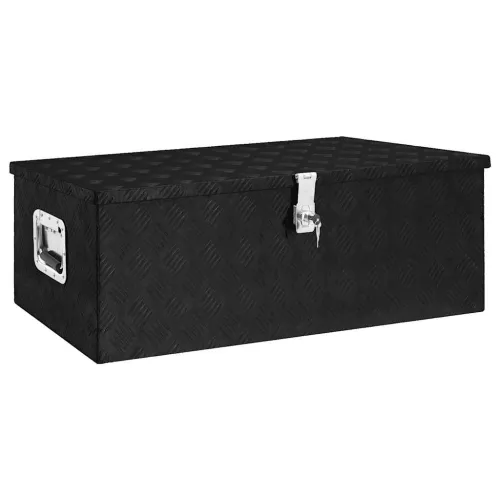 Kutija za pohranu crna 90 x 47 x 33,5 cm aluminijska - Crna 90 x 47 x 33.5 cm Cijena