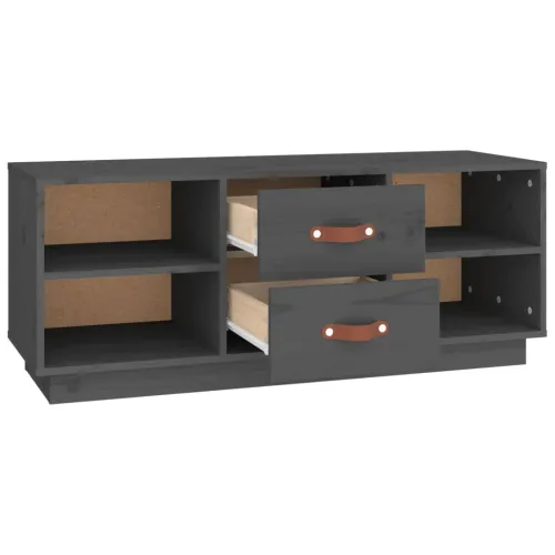 TV ormarić sivi 100x34x40 cm od masivne borovine - Siva 1 Cijena