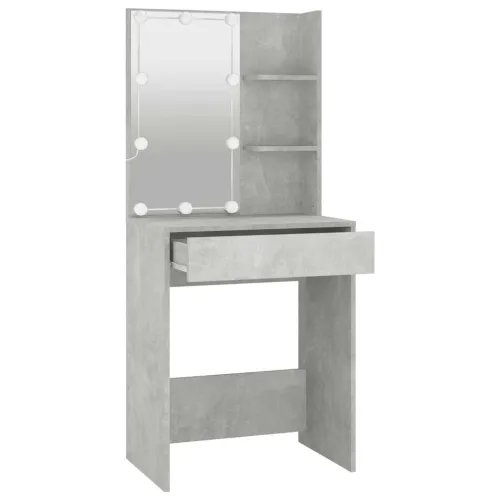Toaletni stolić s LED svjetlima siva boja betona 60x40x140 cm - Beton siva Cijena