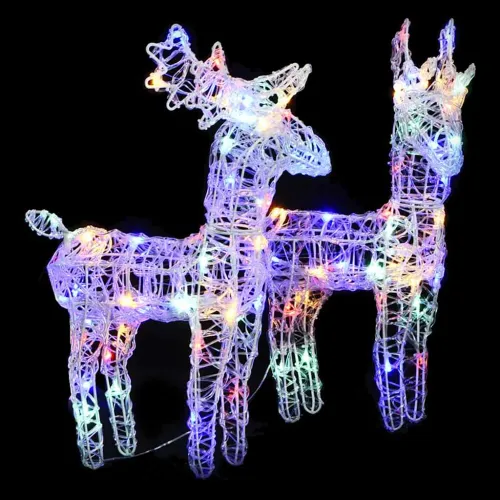 Božićni sobovi 2 kom višebojni 80 LED žarulja akrilni - Šareni 2 Cijena