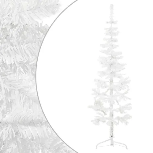 Tanka umjetna polovica božićnog drvca sa stalkom bijela 150 cm - Bijela 150 cm 1 1 Cijena
