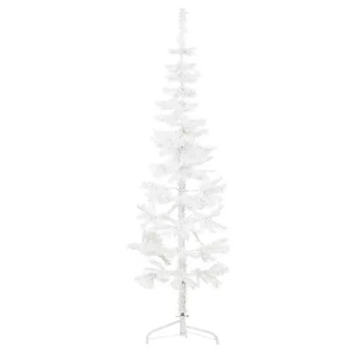 Tanka umjetna polovica božićnog drvca sa stalkom bijela 150 cm - Bijela 150 cm 1 1 Cijena
