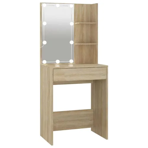 Toaletni stolić s LED svjetlima boja hrasta sonome 60x40x140 cm - sonoma hrast 1 Cijena