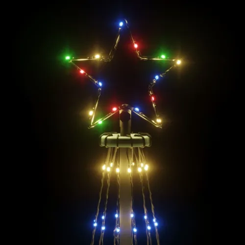 Stožasto božićno drvce šareno 732 LED žarulje 160 x 500 cm - Šareni 500 x 160 cm Cijena