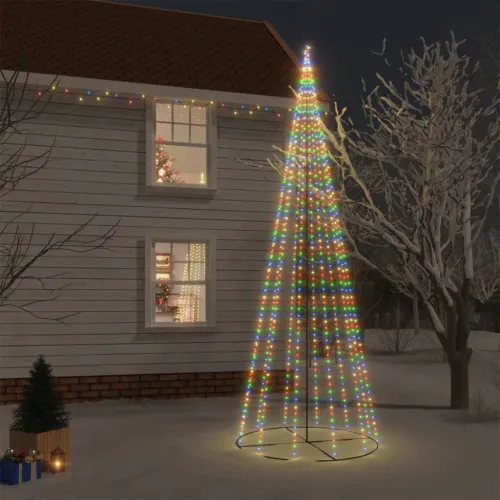 Stožasto božićno drvce šareno 732 LED žarulje 160 x 500 cm - Šareni 500 x 160 cm Cijena