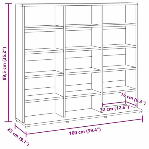 CD stalak – Ormarić za CD-ove boja hrasta 100x23x89,5 cm konstruirano drvo - Dimljeni hrast 100 x 23 x 89.5 cm Cijena