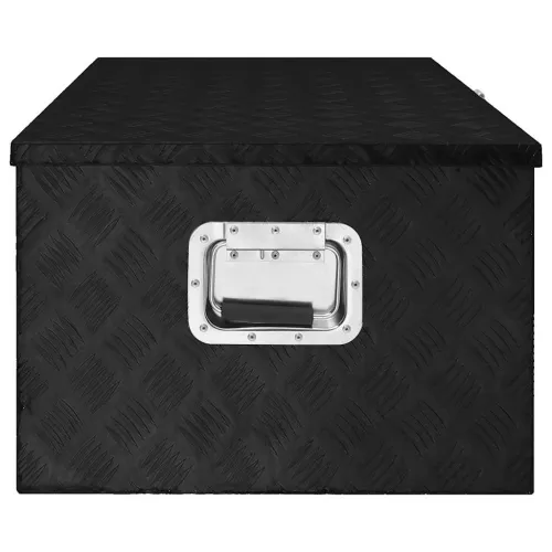 Kutija za pohranu crna 100 x 55 x 37 cm aluminijska - Crna 100 x 55 x 37 cm Cijena