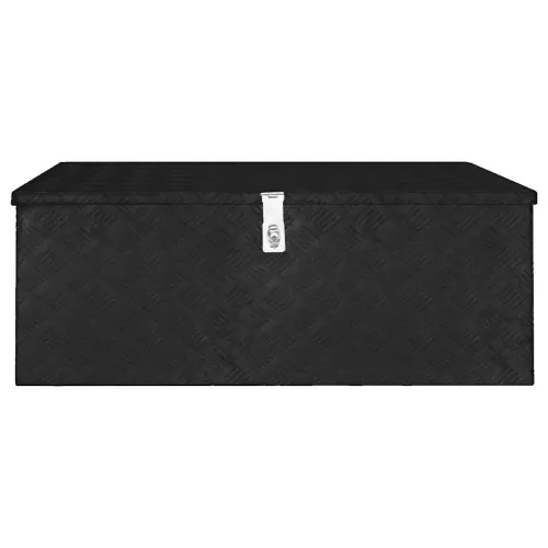 Kutija za pohranu crna 100 x 55 x 37 cm aluminijska - Crna 100 x 55 x 37 cm Cijena