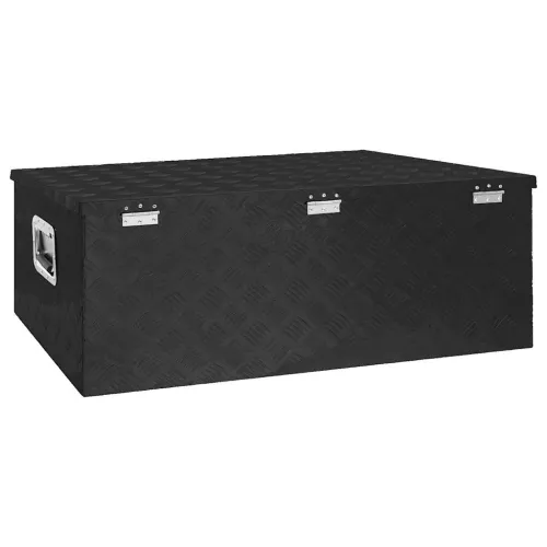 Kutija za pohranu crna 100 x 55 x 37 cm aluminijska - Crna 100 x 55 x 37 cm Cijena