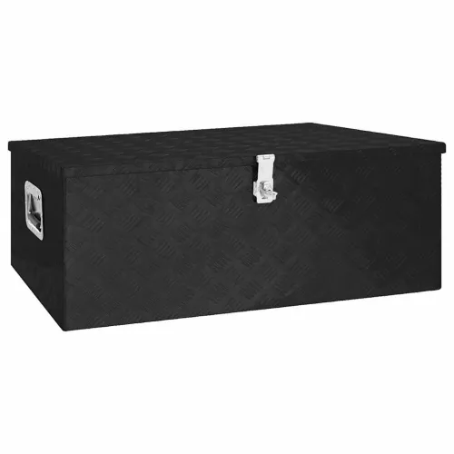 Kutija za pohranu crna 100 x 55 x 37 cm aluminijska - Crna 100 x 55 x 37 cm Cijena