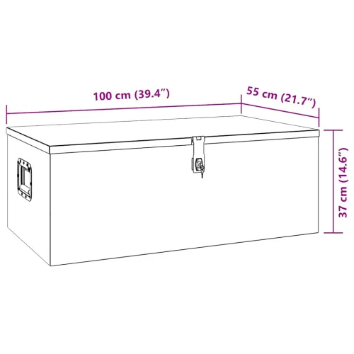 Kutija za pohranu crna 100 x 55 x 37 cm aluminijska - Crna 100 x 55 x 37 cm Cijena