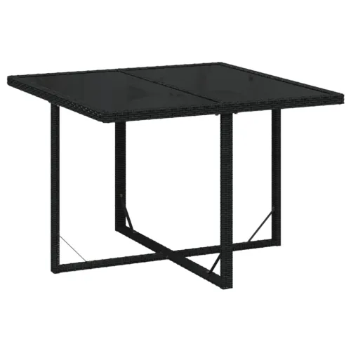 Vrtna garnitura - 9-dijelni vrtni blagovaonski set s jastucima crni od poliratana - Crna Dužina stola 109 cm 8 x fotelja + stol  Cijena