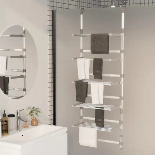 Viseći stalak za sušenje rublja na 5 razina od aluminija  - 50 x 25 x 187 cm 50 x 25 x 187 cm Cijena