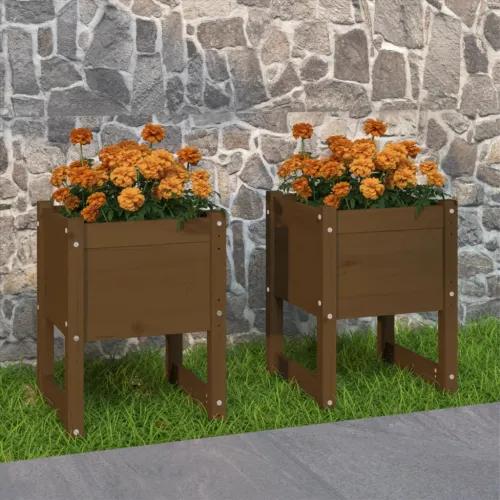 Sadilice 2 kom boja meda 40x40x52,5 cm od masivne borovine - Boja meda 40 x 40 x 52.5 cm 2 Cijena
