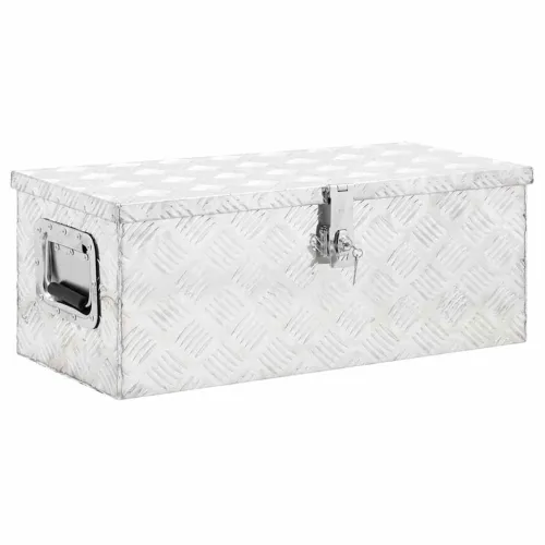 Kutija za pohranu srebrna 70 x 31 x 27 cm aluminijska - Srebrno 70 x 31 x 27 cm 1 1 Cijena