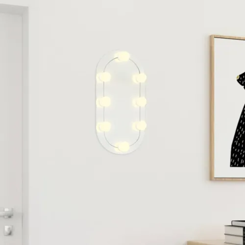 Ogledalo s LED svjetlima 40 x 20 cm stakleno ovalno - 40 x 20 cm s LED svjetlima Ovalno Cijena