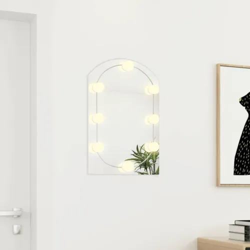 Ogledalo s LED svjetlima 60 x 40 cm stakleno u obliku luka - 60 x 40 cm s LED svjetlima Luk Cijena