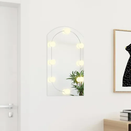 Ogledalo s LED svjetlima 70 x 40 cm stakleno u obliku luka - 70 x 40 cm s LED svjetlima Luk Cijena