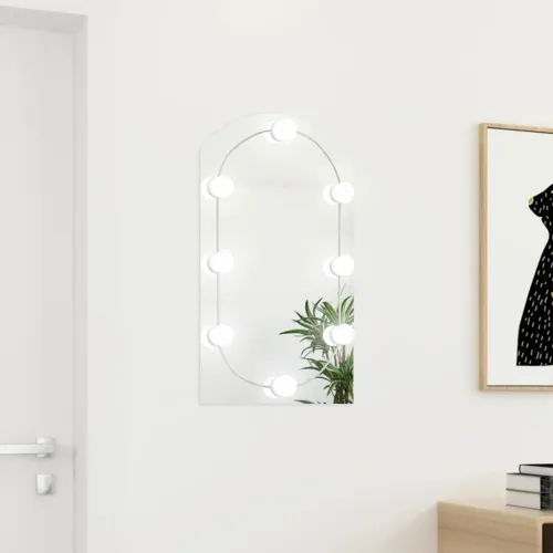 Ogledalo s LED svjetlima 70 x 40 cm stakleno u obliku luka - 70 x 40 cm s LED svjetlima Luk Cijena