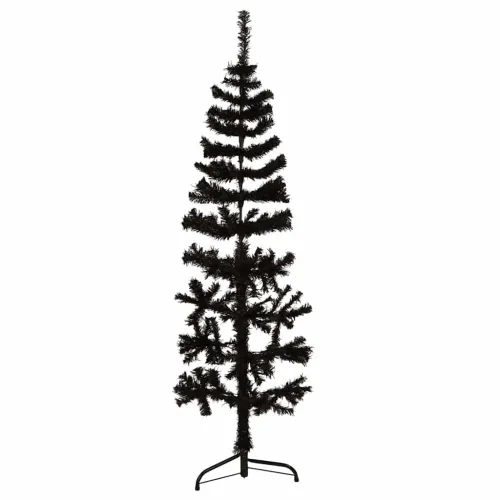 Tanka umjetna polovica božićnog drvca sa stalkom crna 150 cm - Crna 150 cm 1 1 Cijena