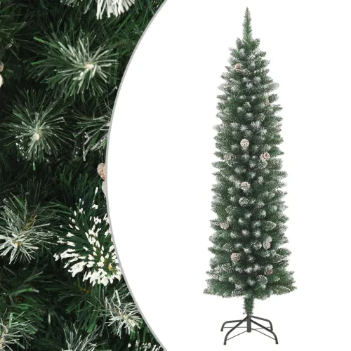 Umjetno usko božićno drvce sa stalkom 210 cm PVC - 210 cm 1 bez LED svjetala 1 Cijena