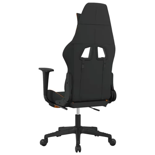 Masažna Gaming stolica od tkanine s osloncem crno-narančasta - Tamnožuta Sa naslonom za noge Cijena