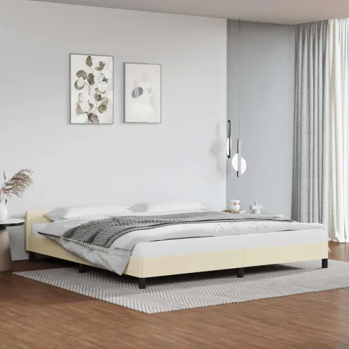 Okvir kreveta s uzglavljem bez madraca krem 200x200 cm - Krema 200 x 200 cm Cijena