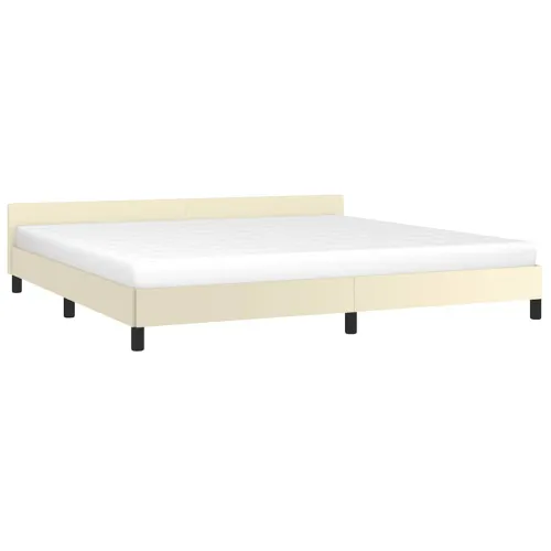 Okvir kreveta s uzglavljem bez madraca krem 200x200 cm - Krema 200 x 200 cm Cijena
