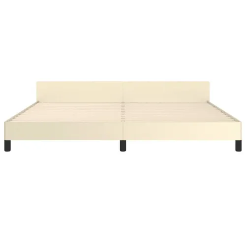 Okvir kreveta s uzglavljem bez madraca krem 200x200 cm - Krema 200 x 200 cm Cijena