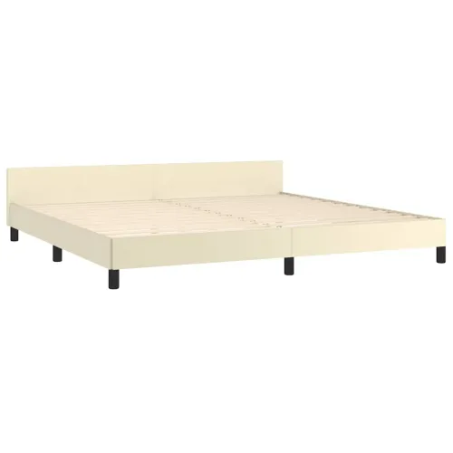 Okvir kreveta s uzglavljem bez madraca krem 200x200 cm - Krema 200 x 200 cm Cijena
