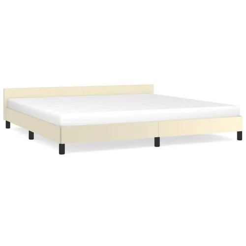 Okvir kreveta s uzglavljem bez madraca krem 200x200 cm - Krema 200 x 200 cm Cijena