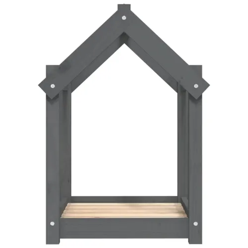 Krevet za pse sivi 61 x 50 x 70 cm od masivne borovine - Siva 61 x 50 x 70 cm Cijena