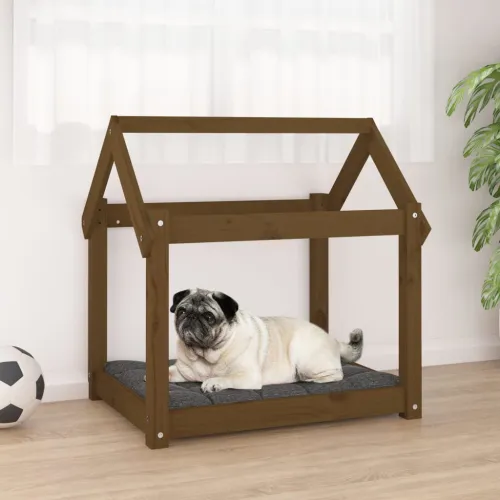 Krevet za pse smeđa boja meda 71x55x70 cm od masivne borovine - Boja meda 71 x 55 x 70 cm Cijena