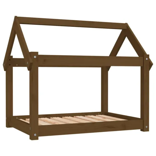 Krevet za pse smeđa boja meda 81x60x70 cm od masivne borovine - Boja meda 81 x 60 x 70 cm Cijena