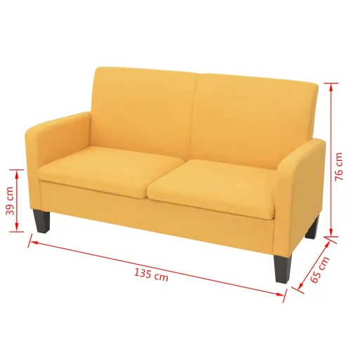 Kauč Dvosjed 135x65x76 cm Žuti - Žuta Dvosjedi Cijena
