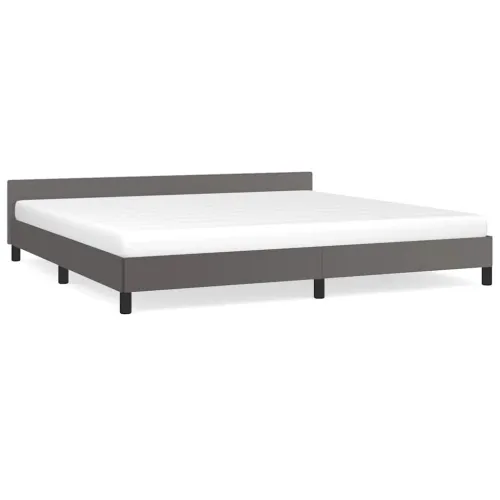 Okvir kreveta s uzglavljem bez madraca sivi 200x200 cm - Siva 200 x 200 cm Cijena